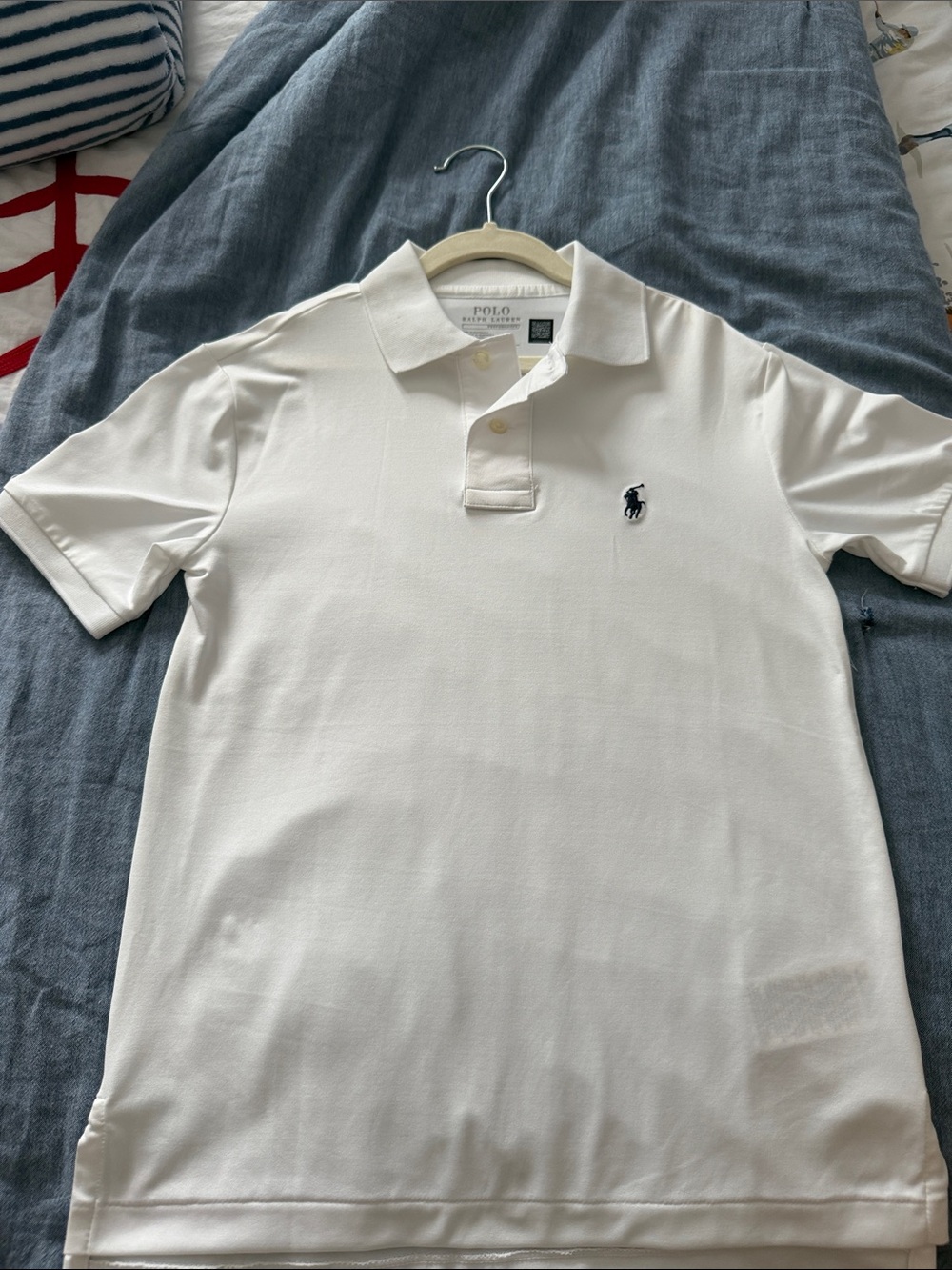 Ralph Lauren White Polo with Navy Pony Logo